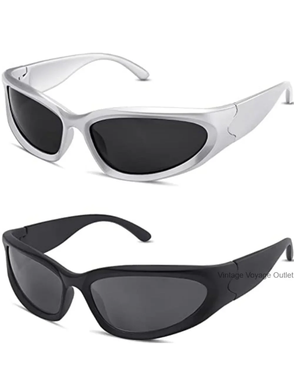 Y2K Wrap Around Sunglasses Retro 90s Futuristic Shades